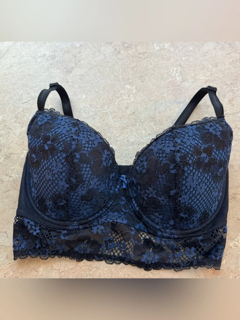 Adore Me Blue & Black Pacchi Contour Bra, Size 34G